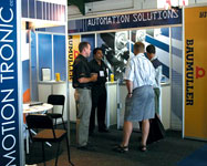 Bradley Douglas and visitors on Motion Tronic’s stand at Propak 2007